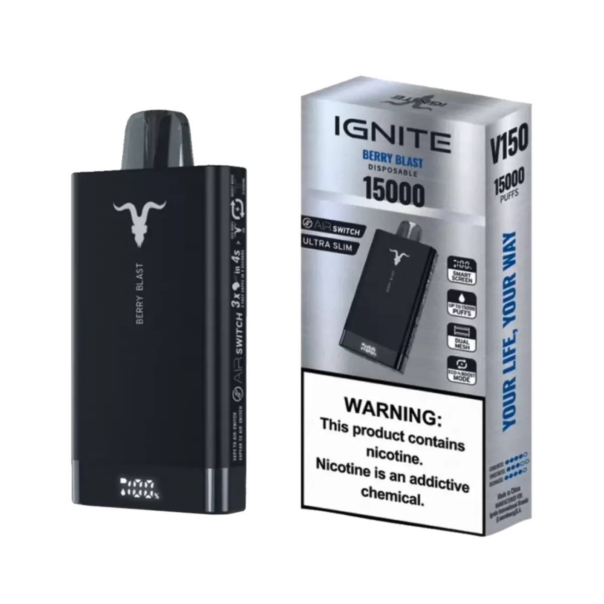 Ignite BERRY BLAST Vape v150, package photo